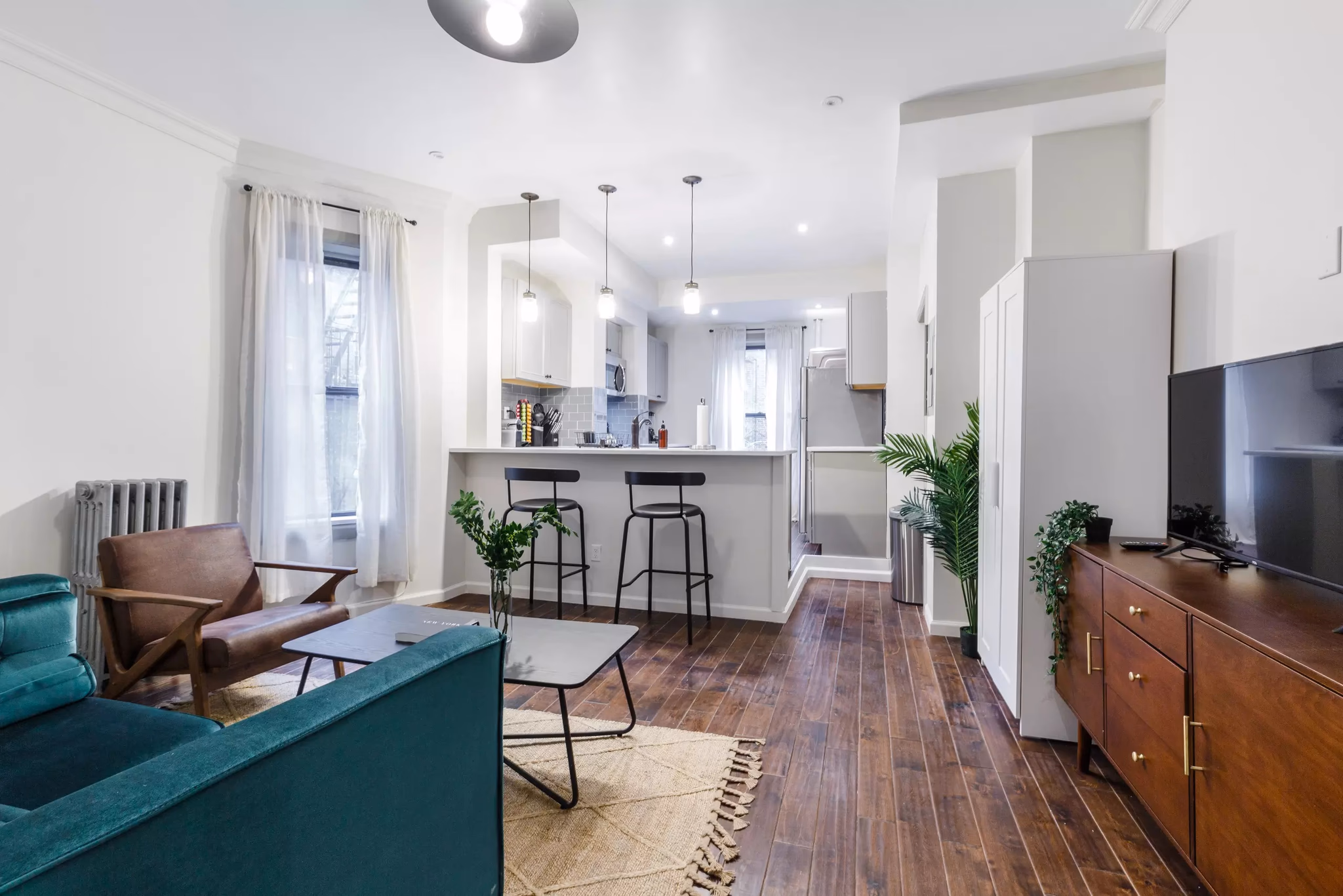 Open-concept living and kitchen